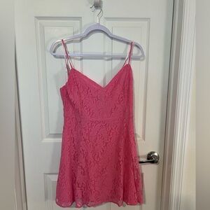 Lulus pink Lacey mini dress. Size large.